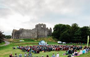 Outdoor theatre at Oystermouth Castle, Swansea